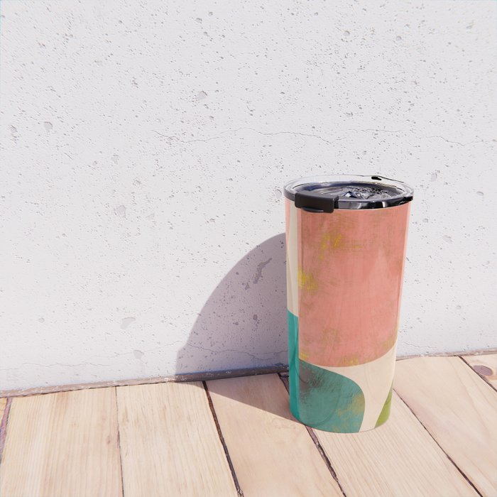 abstract painterly mid century shapes Travel Mug Gallery Image 4
