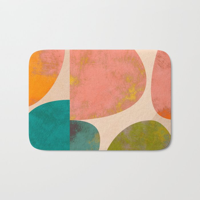 abstract painterly mid century shapes Bath Mat Gallery Image 1