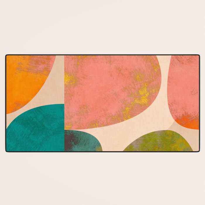 abstract painterly mid century shapes Desk Mat Gallery Image 3