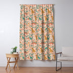 Folk Floral Dinosaurs in Pink Window Curtain Gallery Image 5