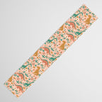 Folk Floral Dinosaurs in Pink Table Runner Gallery Image 3