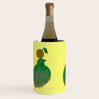 Fat Round Bird and Orange - Green and Yellow Wine Chiller Gallery Image 2