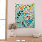 Florida State Beach Map Wall Tapestry Gallery Image 2