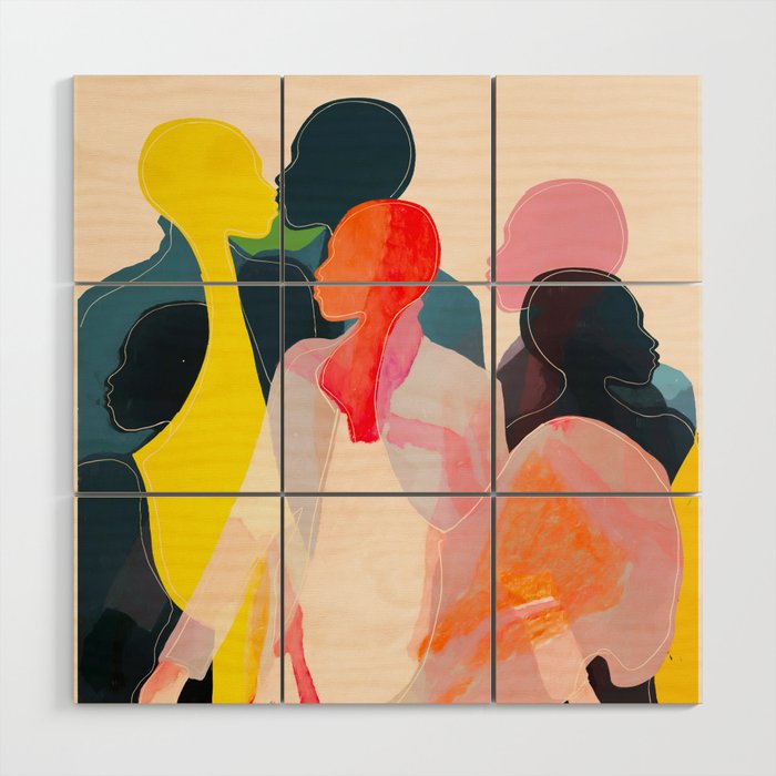 Abstract Figures Wood Wall Art Gallery Image 1