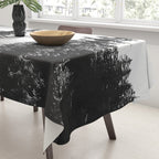 Mountain Lake Forest Black and White Nature Photography Tablecloth Gallery Image 3