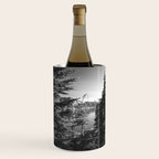 Mountain Lake Forest Black and White Nature Photography Wine Chiller Gallery Image 2