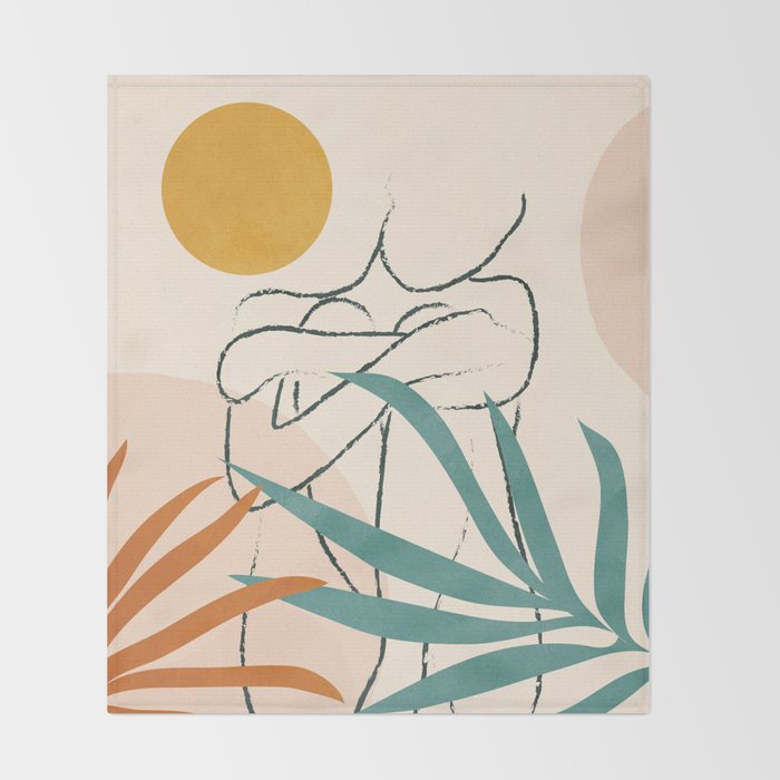 Minimal Line in Nature I Throw Blanket Gallery Image 2
