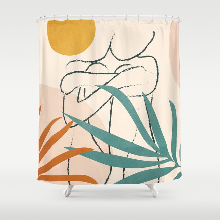 Minimal Line in Nature I Shower Curtain Gallery Image 1