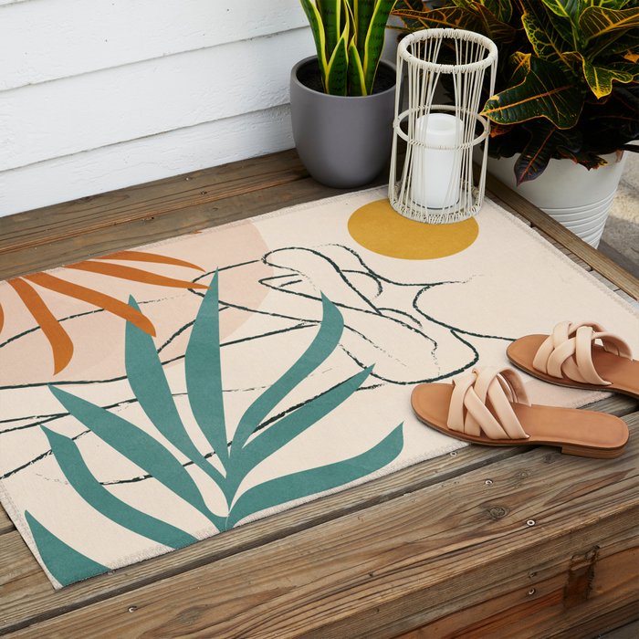 Minimal Line in Nature I Outdoor Rug Gallery Image 2