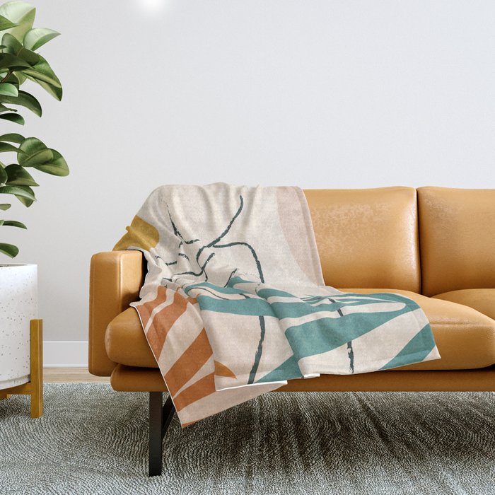 Minimal Line in Nature I Throw Blanket Gallery Image 1