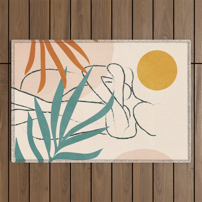 Minimal Line in Nature I Outdoor Rug Gallery Image 1