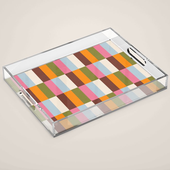 Color Block Stripes Acrylic Tray Gallery Image 1