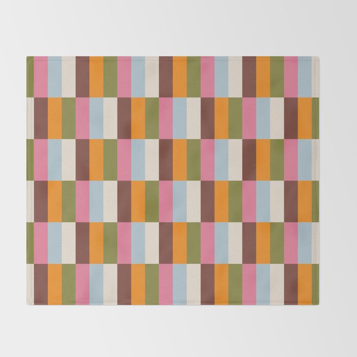 Color Block Stripes Throw Blanket Gallery Image 2