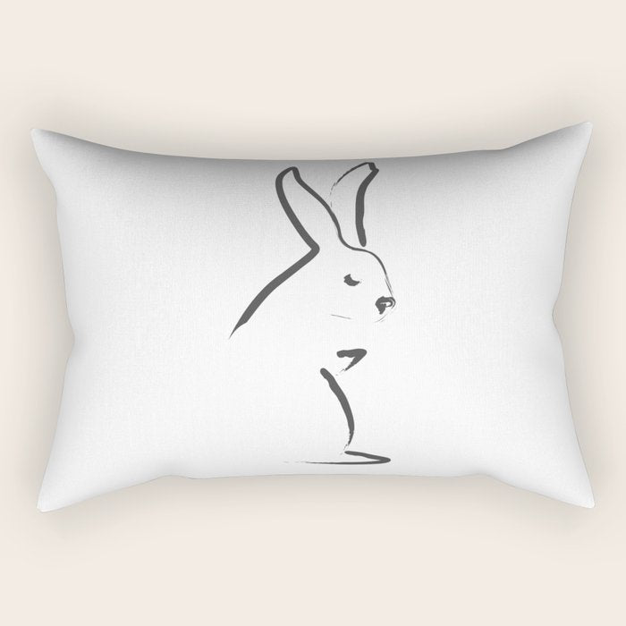 Zen Snow Bunny Rectangular Pillow Gallery Image 1