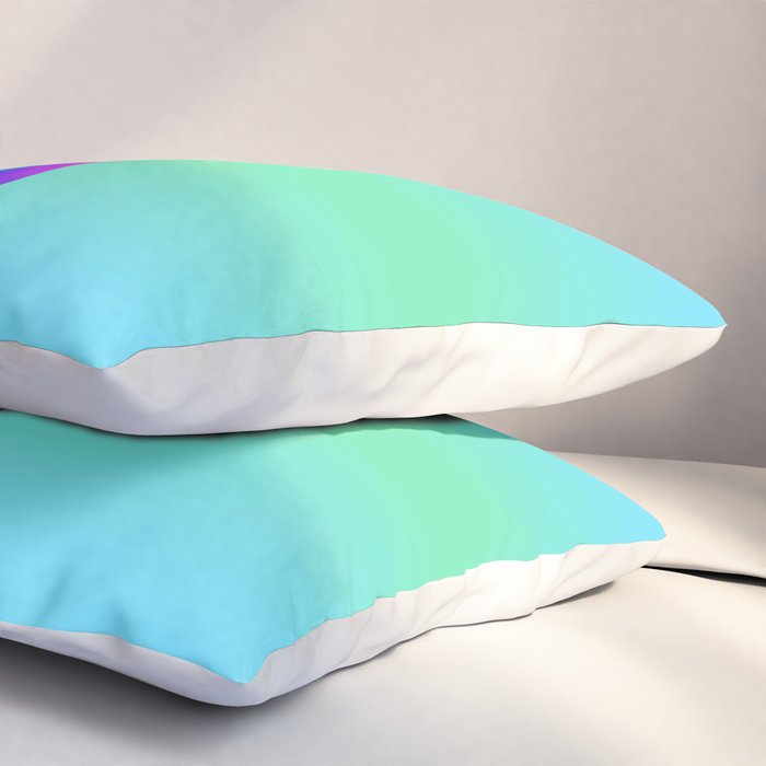 Space Ship Vibrant Blue-Green Colors Minimalist Modern Abstract Illustration  Pillow Sham Gallery Image 3