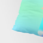 Space Ship Vibrant Blue-Green Colors Minimalist Modern Abstract Illustration  Pillow Sham Gallery Image 4