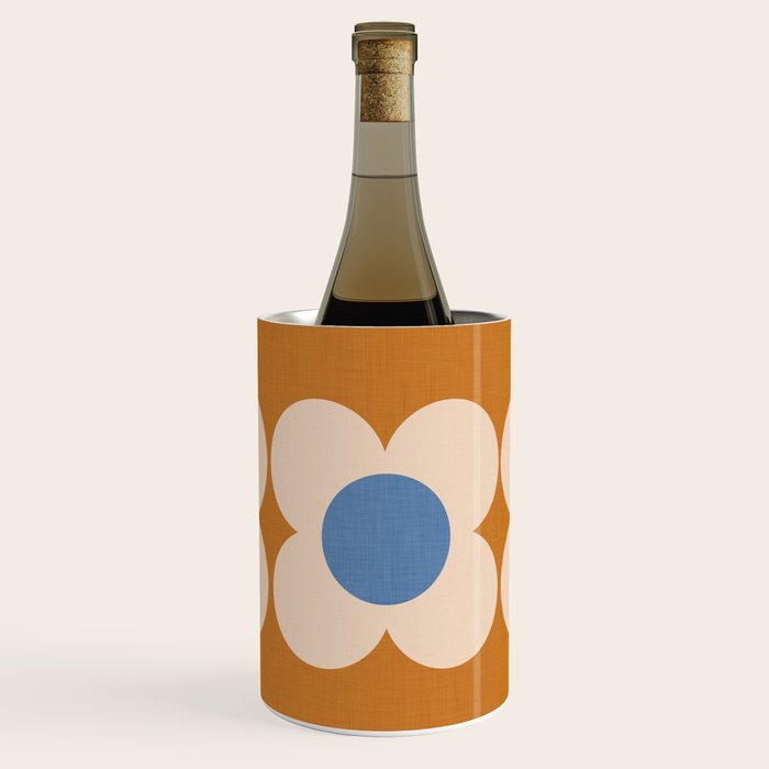 Retro Blossom - tangerine blue Wine Chiller Gallery Image 1