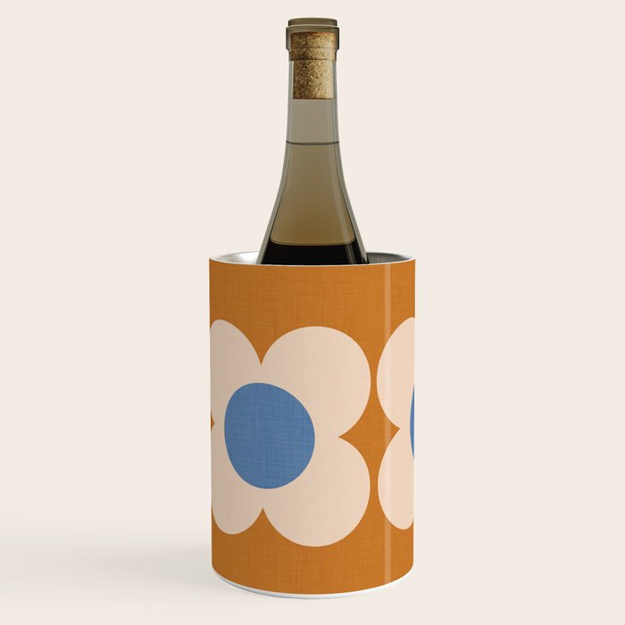Retro Blossom - tangerine blue Wine Chiller Gallery Image 2