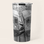 Black and White Chicago Train El Train above Wabash Ave the Loop Windy City Travel Mug Gallery Image 1