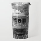 Black and White Chicago Train El Train above Wabash Ave the Loop Windy City Travel Mug Gallery Image 2