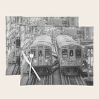 Black and White Chicago Train El Train above Wabash Ave the Loop Windy City Placemat Gallery Image 1