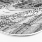 Black and White Chicago Train El Train above Wabash Ave the Loop Windy City Bath Mat Gallery Image 3