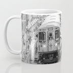 Black and White Chicago Train El Train above Wabash Ave the Loop Windy City Coffee Mug Gallery Image 3