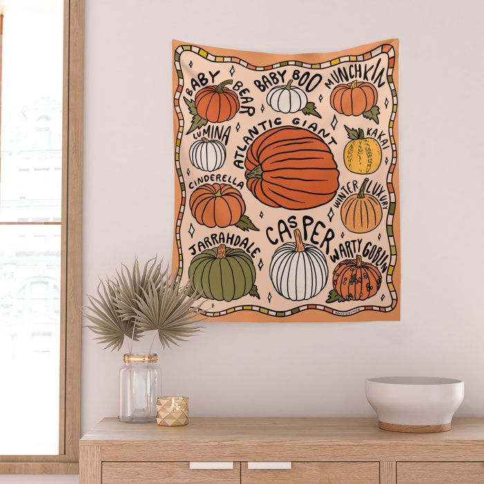 Types of Pumpkins Wall Tapestry Gallery Image 2