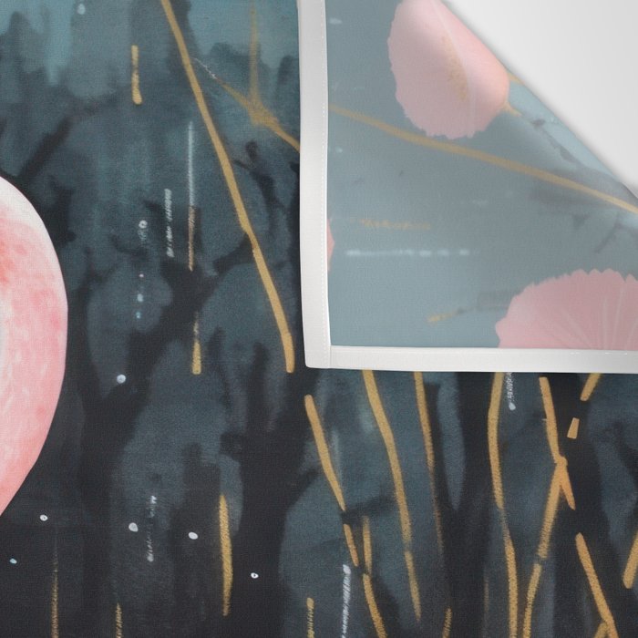 Pink Flamingos Pair In The Teal Rain Wall Tapestry Gallery Image 3