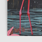 Pink Flamingos Pair In The Teal Rain Poster Gallery Image 3
