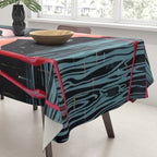 Pink Flamingos Pair In The Teal Rain Tablecloth Gallery Image 3