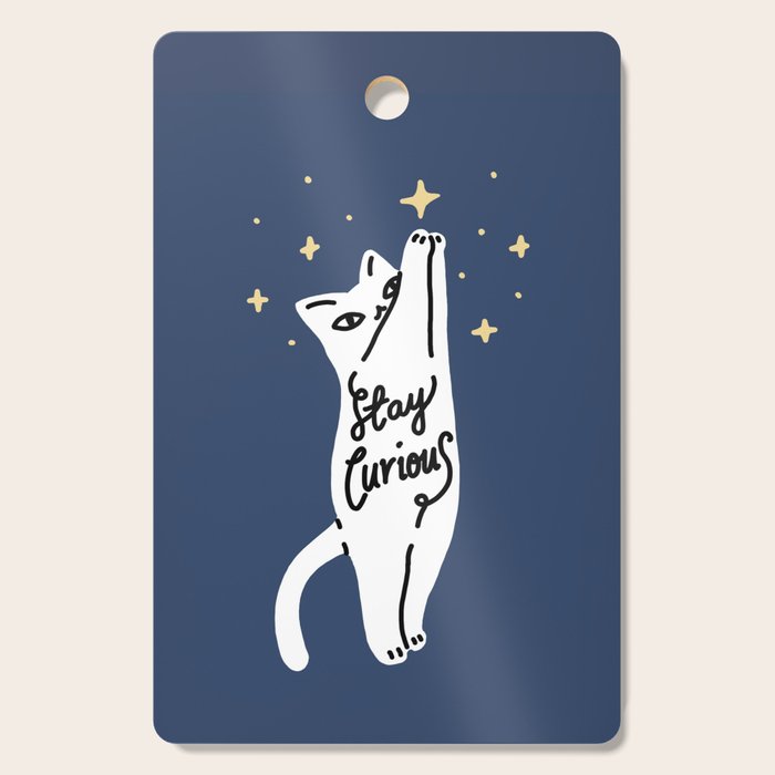 Stay Curious Cat Cutting Board Gallery Image 1
