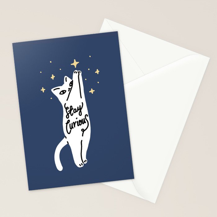 Stay Curious Cat Stationery Card Gallery Image 2