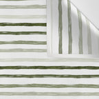 Watercolor Green and White Striped Wall Tapestry Gallery Image 3