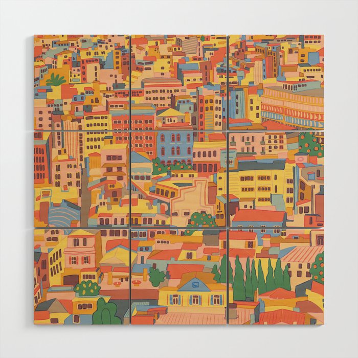 City of Athens Wood Wall Art Gallery Image 1