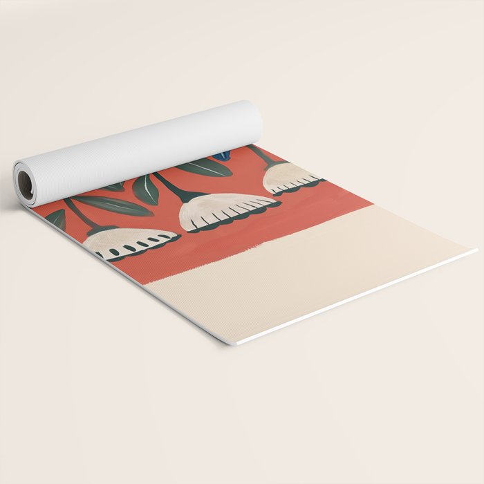 Terracotta Folk Blooms Yoga Mat Gallery Image 2