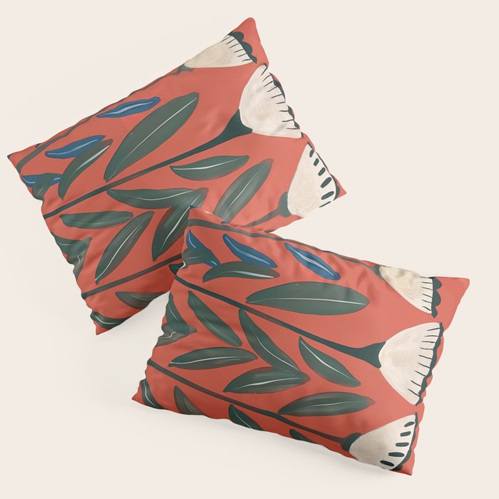 Terracotta Folk Blooms Pillow Sham Gallery Image 1
