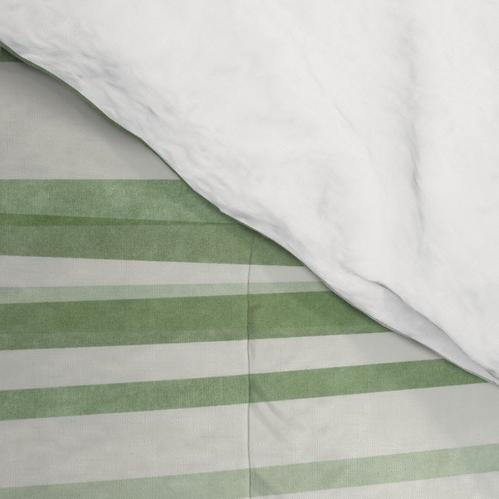 Green Stripes - Modern Abstract Style Comforter Gallery Image 4