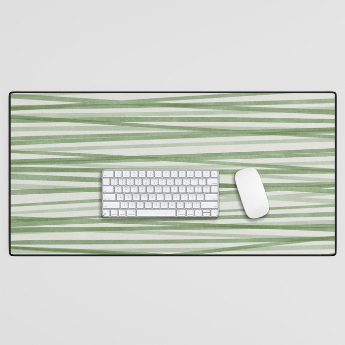 Green Stripes - Modern Abstract Style Desk Mat Gallery Image 1