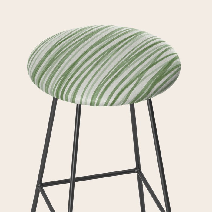 Green Stripes - Modern Abstract Style Stool Gallery Image 2