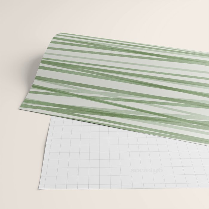 Green Stripes - Modern Abstract Style Wrapping Paper Gallery Image 2