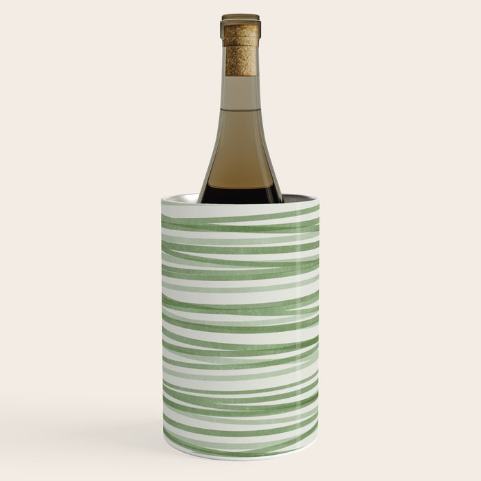 Green Stripes - Modern Abstract Style Wine Chiller Gallery Image 1