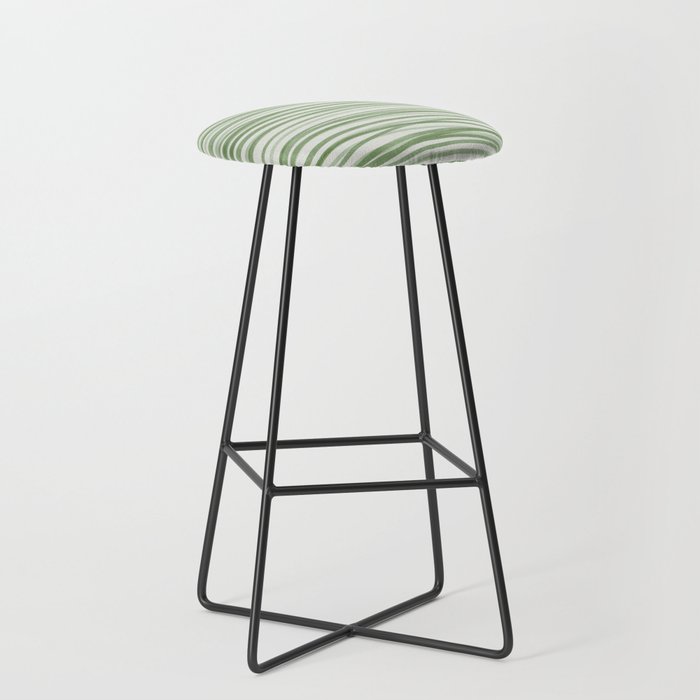 Green Stripes - Modern Abstract Style Stool Gallery Image 1