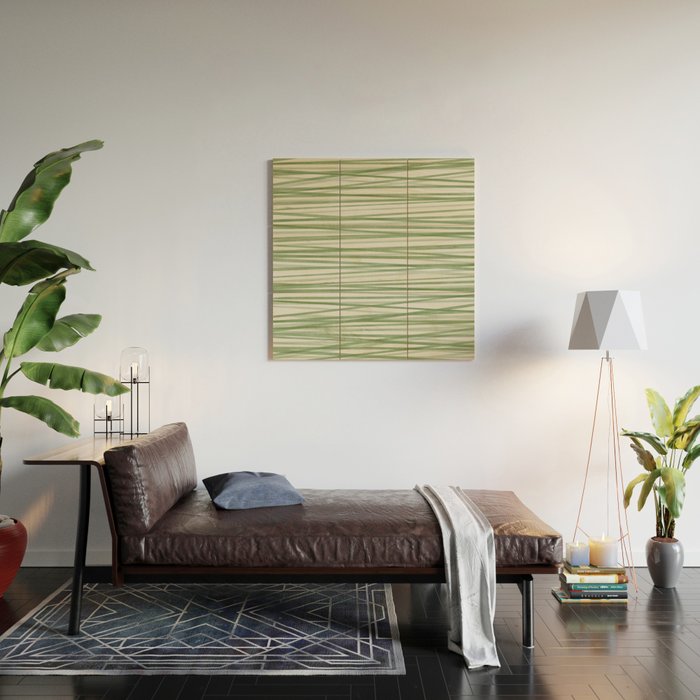 Green Stripes - Modern Abstract Style Wood Wall Art Gallery Image 2