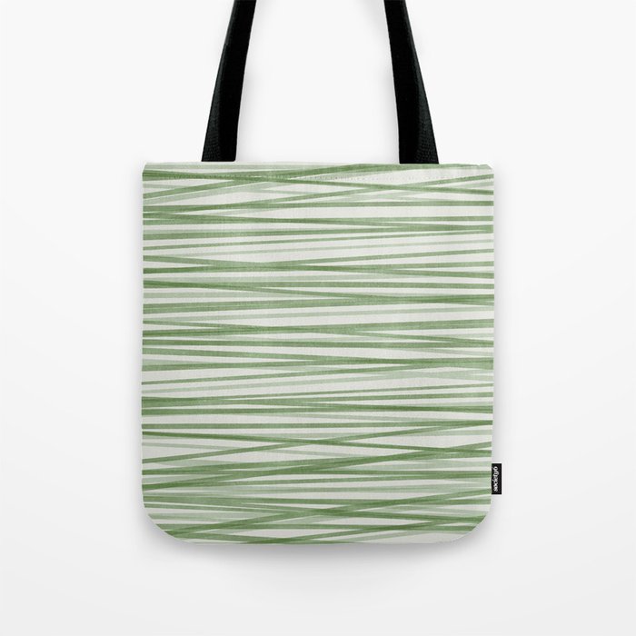 Green Stripes - Modern Abstract Style Tote Bag Gallery Image 1