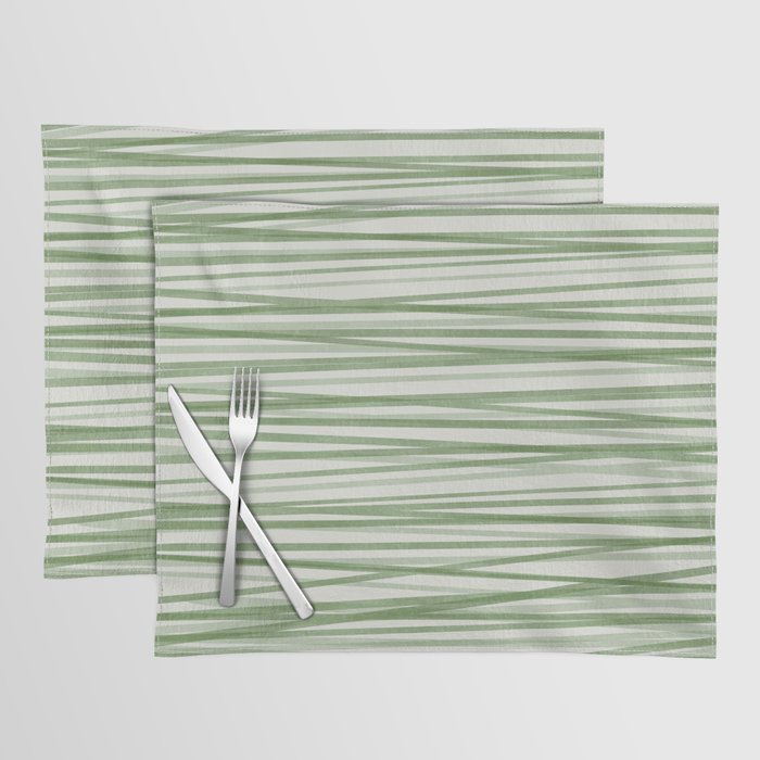Green Stripes - Modern Abstract Style Placemat Gallery Image 1
