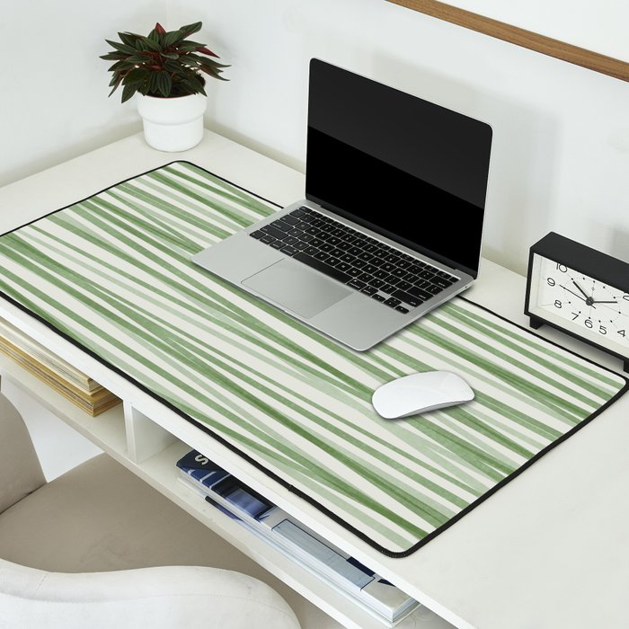 Green Stripes - Modern Abstract Style Desk Mat Gallery Image 2