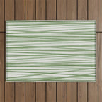 Green Stripes - Modern Abstract Style Outdoor Rug Gallery Image 1