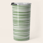Green Stripes - Modern Abstract Style Travel Mug Gallery Image 3