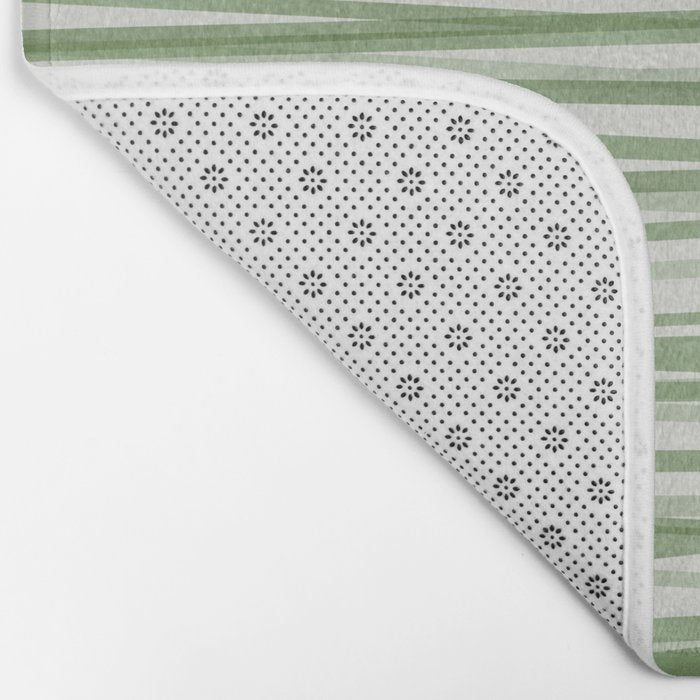 Green Stripes - Modern Abstract Style Bath Mat Gallery Image 2